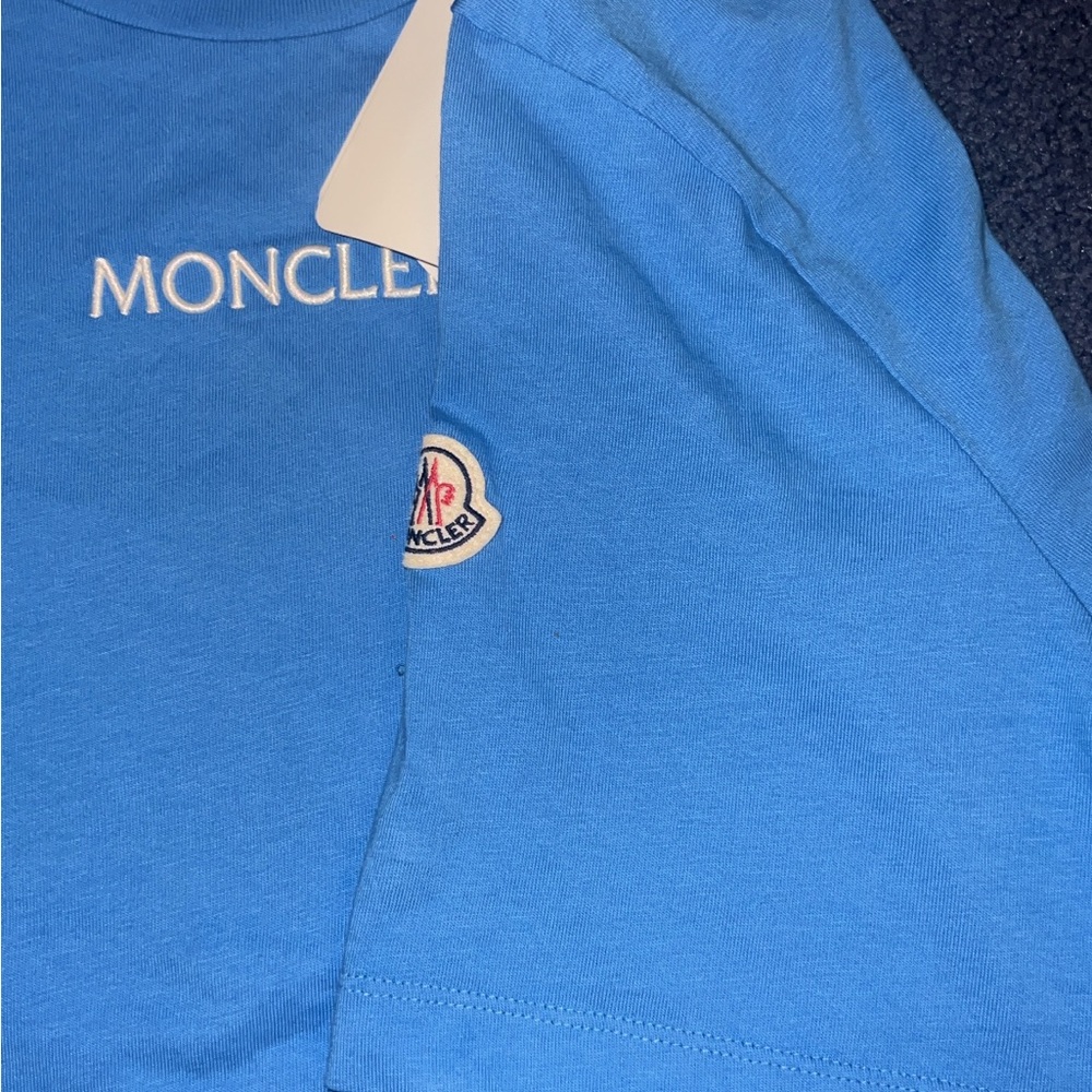 Moncler Blue Long Sleeve Tee Vibrant Design